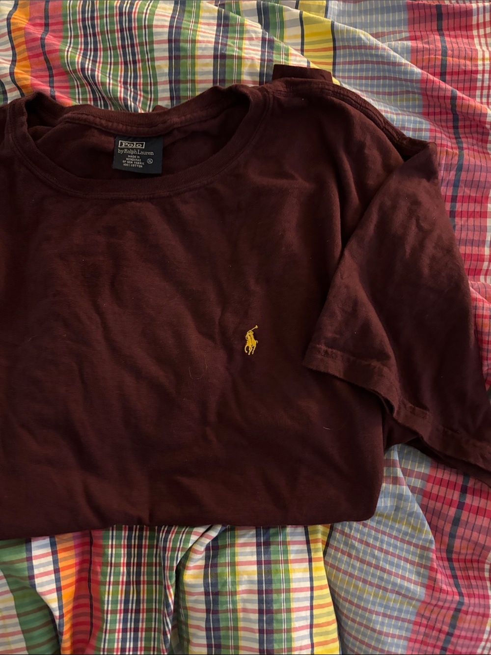 Polo by Ralph Lauren Men’s ' Short-Sleeve Crew Tee - Maroon with Yellow Pony